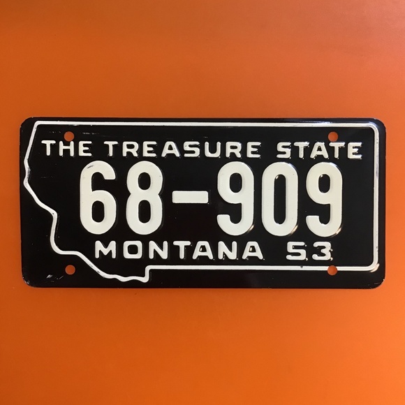 Vintage 1953 License Plate Montana State Bicycle Metal Mini Collectors - Picture 1 of 10